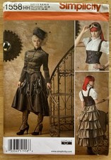 Simplicity 1558 Steampunk Misses  Costume Pattern Skirt Jacket Corset 6 8 10 12
