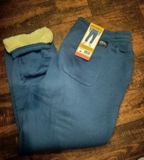 Eddie Bauer Men's XL Faux Shearling Lined Jogger Blue Fleece Sweatpants NWT