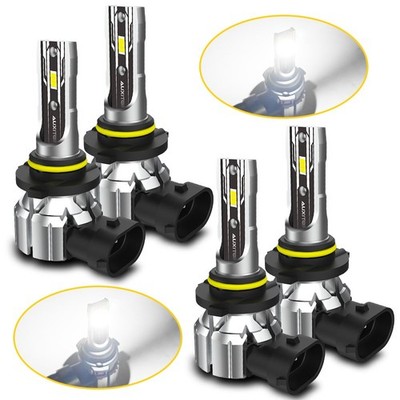 AUXITO Super White 9005 9006 LED Bulbs Headlight Conversion Kit Hi Lo Beam 6500K