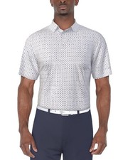Ben Hogan Performance Short Sleeve Golf Polo Shirt Bright White Retro New