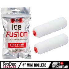 ProDec Paint Roller Sleeves Ice Fusion 4" Mini Lint Free Twin Pack Fused Fibres