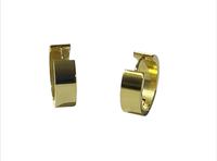 Golden Edge Creolen Edelstahl Goldfarben, Eckiges Design – Ø 20 Mm, 6 Mm Breit