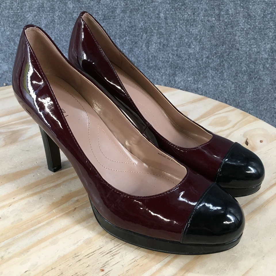 Tacones Tahari para mujer 8 M Laura puntera plataforma zapatos de salón rojo vino charol Foto 3 de 4