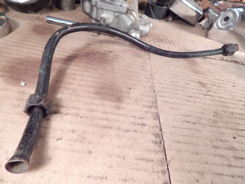 OEM Harley COPPER 1938 1939 45 WL cabeza plana original línea de aceite tanque motor Foto 4 de 4