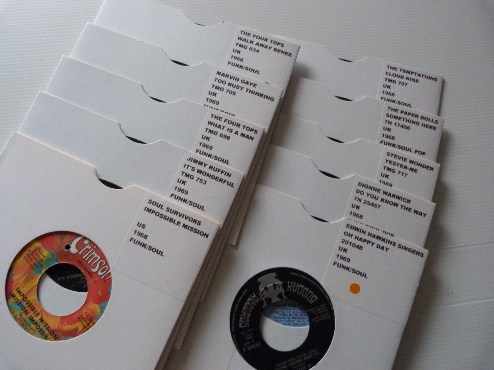 Lot of 10 Vintage 1960s Funk Soul 7 Inch Vinyl Singles