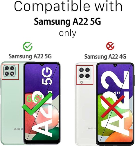 Pour étui portefeuille Samsung Galaxy A22 5G, étui à rabat en cuir premium - Photo 2 sur 21