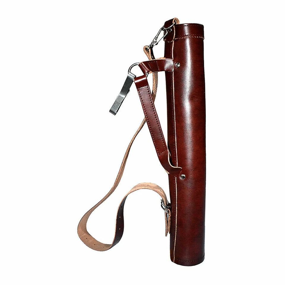 Archery Back Arrow Quiver Genuine Cow Leather Arrow Holder Traditional Handmade - Image 2 of 4