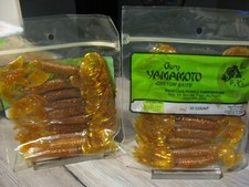 Gary Yamamoto Fishing Baits 5" Single Tail Hula Grub / Orange Copper Flakes