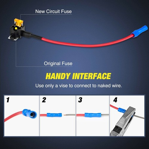 3X Pack 12V Car Add Circuit Fuse Tap Adapter Mini Low Profile Blade Holder - Picture 5 of 10