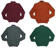 Club Room 1/4 Zip Textured Knit 100% Cotton Pullover Men's Sweater NWT