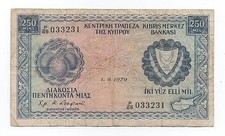 CYPRUS 250 MIL 1979 PICK 41 C LOOK SCANS