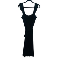 LOFT outlet casual little black dress tie belt wide tank flutter sleeve petite L