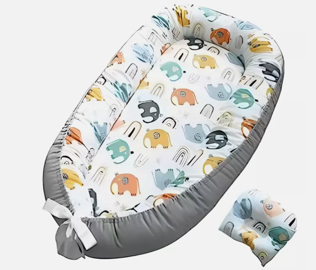 Baby Nest Lounger Pillow for Newborn Cover Ultra Soft 100% Cotton for 0-24 Month