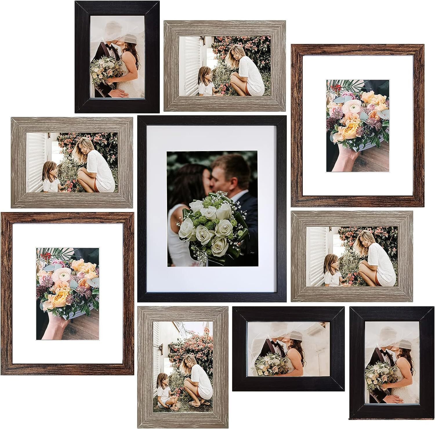 SESEAT Picture Frames Collage, Gallery Wall Frame Set with 11x14 8x10 5x7 4x6-image