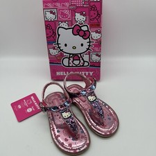 Hello Kitty Sandals Pink Blue Sparkly Toddler Girls Sz 10 Hook Loop Strap