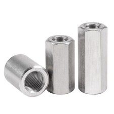 HEX / ROUND STUD CONNECTOR NUTS A2 STAINLESS STEEL THREADED ROD BAR SLEEVE TUBE