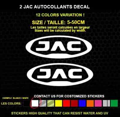 2 JAC Sticker Genuine Decal Waterproof Vinyl Sticker 5-50cm | eBay