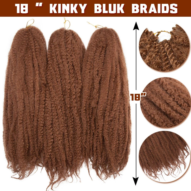 Soft Natural 18" Long Kinky Marley Braid Cuban Twist Braiding Hair Extension - Image 4 of 4