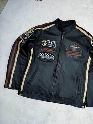 Vintage Aviatrix Leather Motorcycle Jacket Racing Speed Brogniez