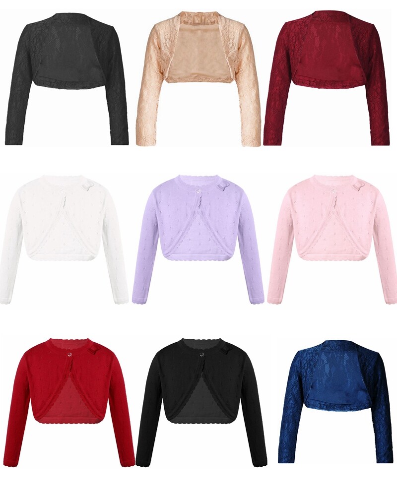 Kids Girls Bolero Shrug Short Cardigan One Button Knit Sweaters