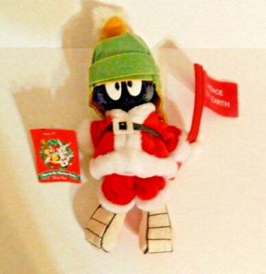 Looney Tunes Marvin the Martian Christmas Bean Bag Plush WB Store VTG