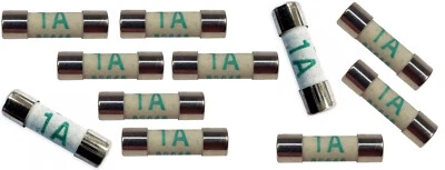 BUYAPART 10 X 1 AMP SHAVER FUSES BS646 1AMP MINI FUSE 20MM X 5MM