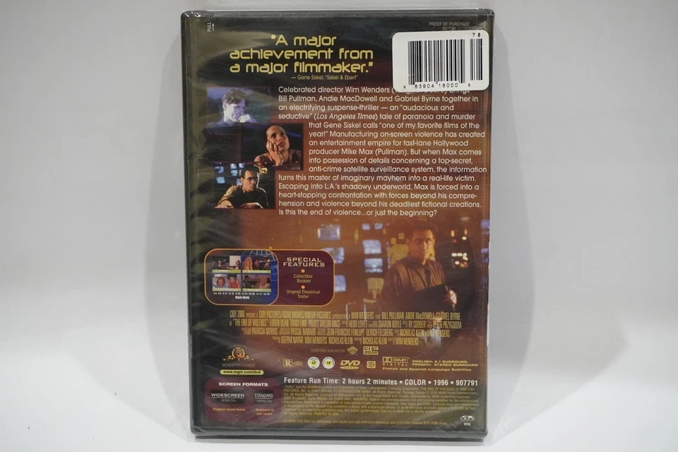 The End of Violence (DVD, 2000) Bill Pullman BRAND NEW FACTORY SEALED Foto 2 de 4