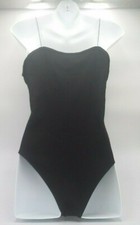 Women's Sleeveless Square Neck Elastic Strap Bodysuit- Wild Fable Black XXL