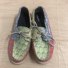 Sperry Girls Vineyard Vines Patchwork Sea Sail boats Crabs Colorful Kids Size 3