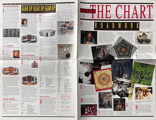 Original Fall 1992 Tama Drums "The Chart Roadwork" Newsletter / Poster EX COND - Imagen 2 de 3