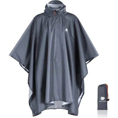 ANYOO Atmungsaktiver Unisex-Regenponcho – Idealer Schutz beim Campen und Wandern