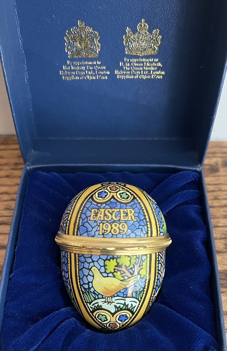 Halcyon Days Enamels-Vintage English Enamel 1989 Easter Egg