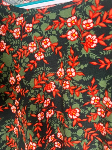 LuLaRoe 3XL High-Low Floral Dress Bohemian Style Green Red Floral Tunic Top - Picture 2 of 4