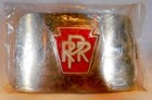 New-Old-Stock - Vintage PRR Belt Buckle – Vivid Enameled Red Logo Pennsylvania  — photo 2