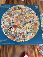 Vintage Springbok Puzzle Complete Stuck On Stickers 500 Pieces Circular Round