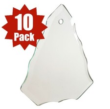 Thin Beveled Clear Glass Christmas Tree Ornament Crafts Stained Glass Etch x10