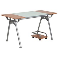 Computer Desk With Glass And Cherry Laminate Top, New, Free Shipping on sale Computer Desk With Glass And Cherry Laminate Top, New, Free Shipping on sale