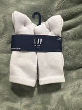New Gap Socks Boys Cotton Crews Pack 5 Pairs White Gray Casual Preppy Sock