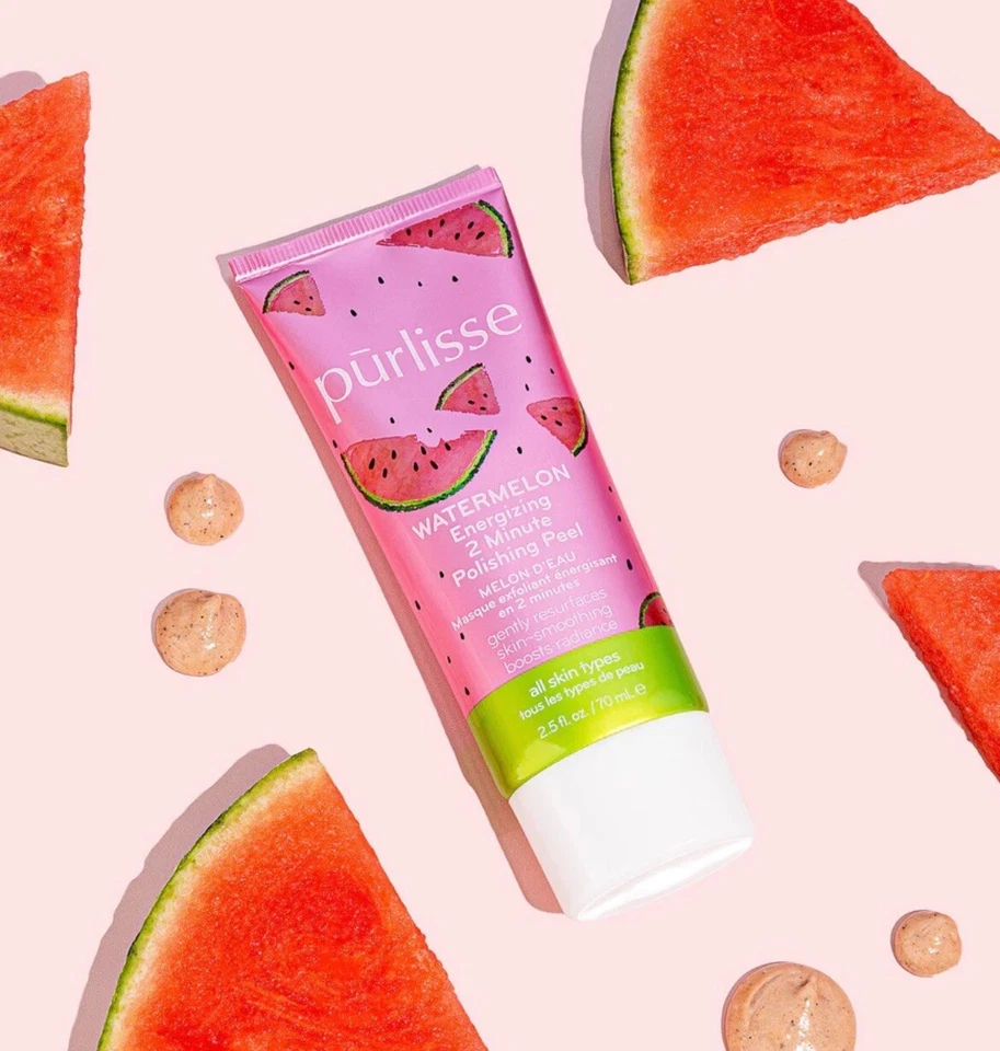 Purlisse Watermelon Energizing 2 Minute Polishing Peel Face Mask NIB (Pack Of 9) - Image 4 of 4