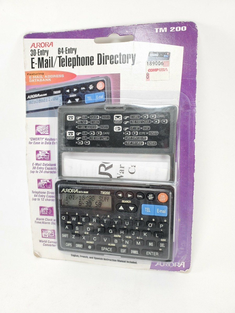 NEW AURORA TM200 Agenda Data Bank Email Directory Vintage