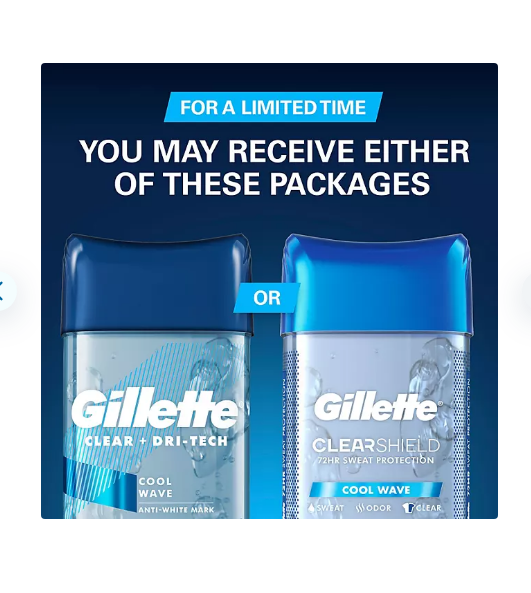 5 PACK Gillette Clear Gel Men's Antiperspirant & Deodorant, Cool Wave 3