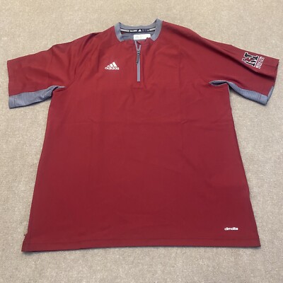 adidas Jacket Mens Large Pullover Vented 1/4 Zip Middleton Cross Plains Logo