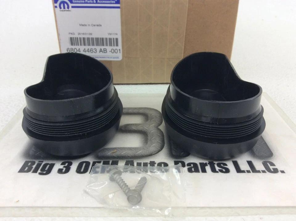 Tampas de extremidade de placa de corrida oval preta 2011-2018 RAM 1500 2500 3500 FABRICANTE DE EQUIPAMENTO ORIGINAL 68044463AC - Imagem 4 de 4