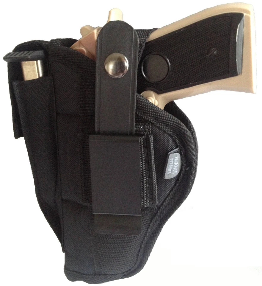 Funda para pistola de nailon para Glock G43 OWB negra ambidiestro cinturón o clip Foto 3 de 4