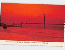 Postcard The Golden Gate Bridge at Sundown, San Francisco, California, USA