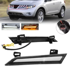 Pair For Nissan Murano 2009-2014 LED Headlight Reflector W/DRL Turn Signal Panel
