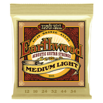Ernie Ball Earthwood Medium Light 80/20 Bronze Acoustic Guitar Strings - 12-54