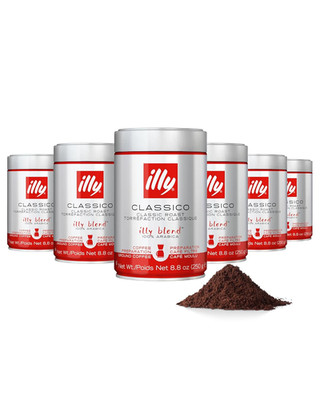 Illy Ground Drip Coffee, Classico Medium Roast, 100% Arabica, Premium Italian Co