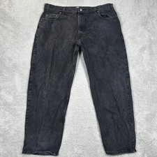 Vintage Arizona Jean Co Mens Loose Fit Faded Black Denim Jeans 42x30 Made in USA
