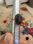 Vintage Black and Multicolor Gold Toned Ring Size 5.5 Costume Jewelry Retro